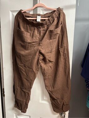 SHEIN Brown Elastic Waist Casual Joggers